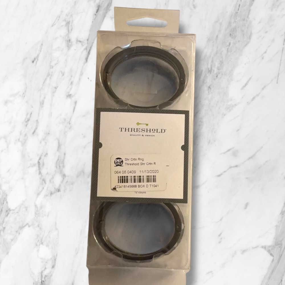 Threshold Black Shower Curtain Rings Set of 12 Metal Dark Antique Finish - Picture 4 of 5